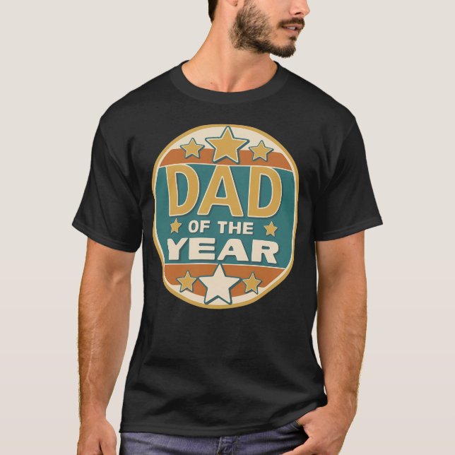 Vater des Retro-Abzeichens des Jahres - Geschenk d T-Shirt (Vorderseite)