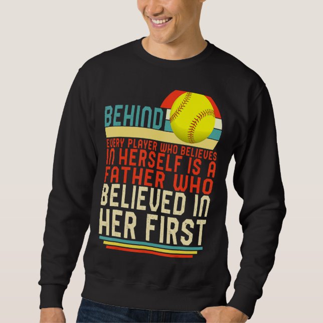 Vater des Tochter-Vaters von Softball Sweatshirt (Vorderseite)
