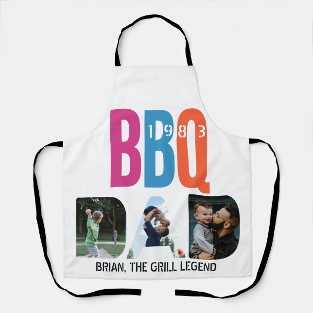 Vater des Vaters GRILLEN Barbeque Master Foto Coll Schürze (Vorderseite)
