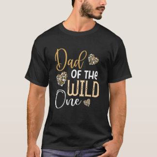 Vater DES WILD ONE Birthday Leopard Herzens T-Shirt
