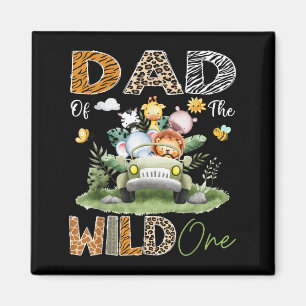 Vater des Wild One Safari Truck 1. Geburtstag Jung Magnet