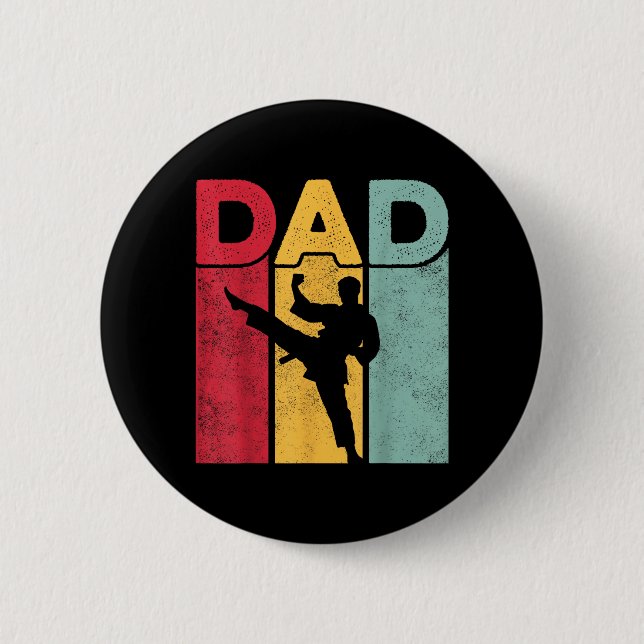 Vater-Design - Vatertag Martial Arts Taekwondo Button (Vorderseite)