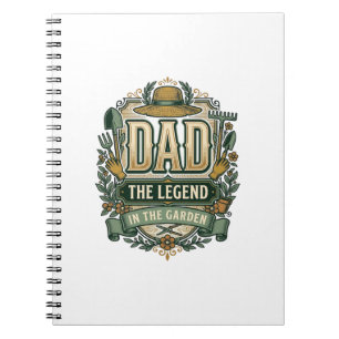 Vater Die Legende im Garten Vintage-Gartenbau-Desi Notizblock