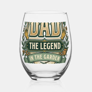 Vater Die Legende im Garten Vintage-Gartenbau-Desi Weinglas Ohne Stiel