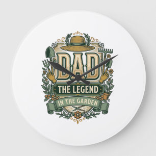 Vater Die Legende im Garten Vintage Gartengestaltu Große Wanduhr