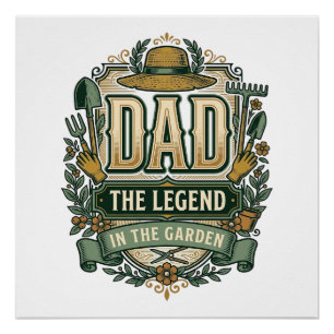Vater Die Legende im Garten Vintage Gartengestaltu Poster