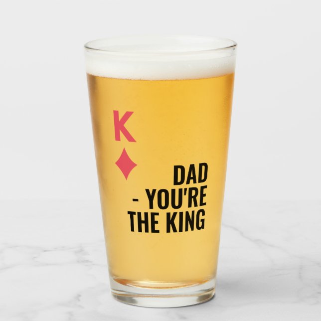 Vater Du bist der King Poker Vathers Day Beer Glas (Vorne (Gefüllt))