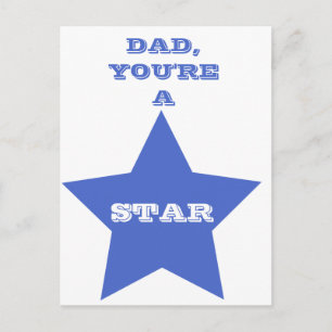 Vater, du bist ein Star Blue Star Postkarte