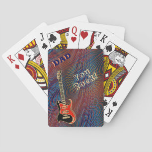 Vater, du rockst coole elektrische Gitarre trippy Spielkarten