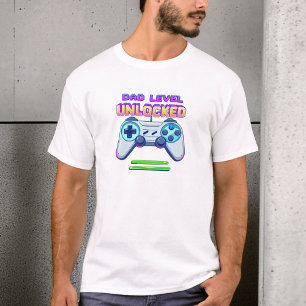 Vater-Ebene entriegelt Gamer Vater New Dad Ges T-Shirt