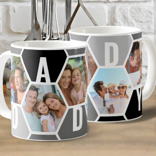 Vater Editable 5 Foto 5 Buchstaben Wabenmuster Kaffeetasse