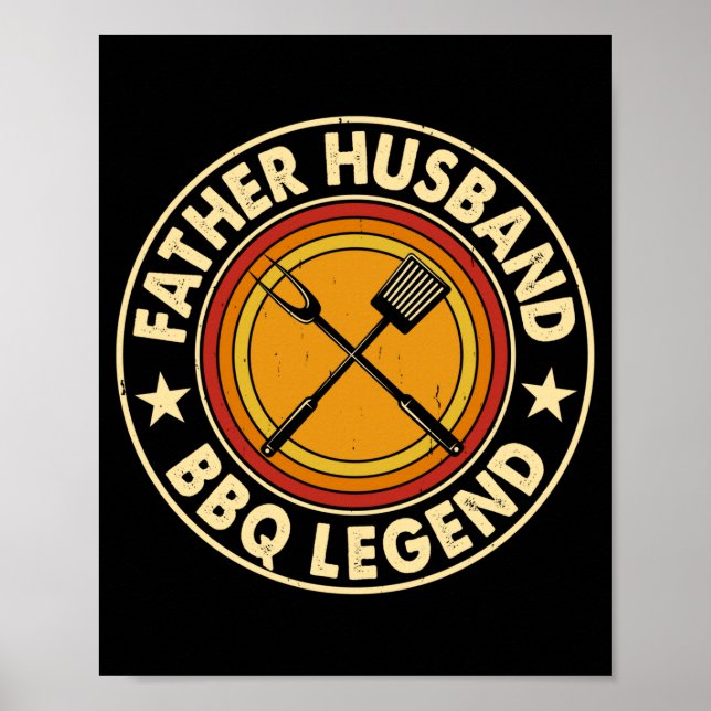 Vater Ehemann BBQ-Legende Hinterhofgrill Poster (Vorne)