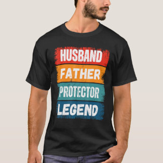 Vater Ehemann BESCHÜTZER Legende Stolzer Vater Ret T-Shirt