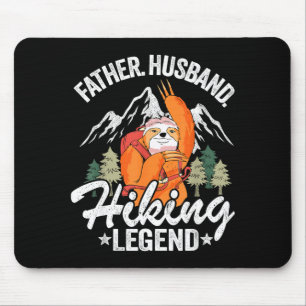 Vater Ehemann Wanderlegende Faultier Wanderer Retr Mousepad