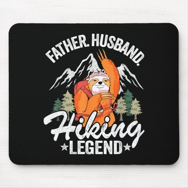 Vater Ehemann Wanderlegende Faultier Wanderer Retr Mousepad (Vorne)