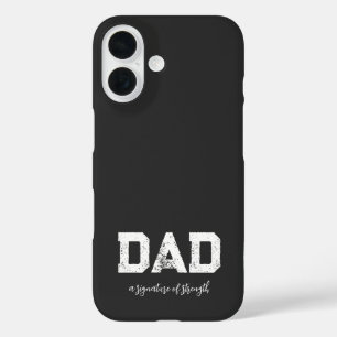Vater - Ein Zeichen für Kraft Moderne Luxusschwarz iPhone 16 Hülle
