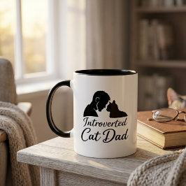 Vater einer introvertierten Katze Vintage-Silhouet Tasse