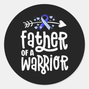 Vater einer Warrior Hydrocephalus Awareness Family Runder Aufkleber