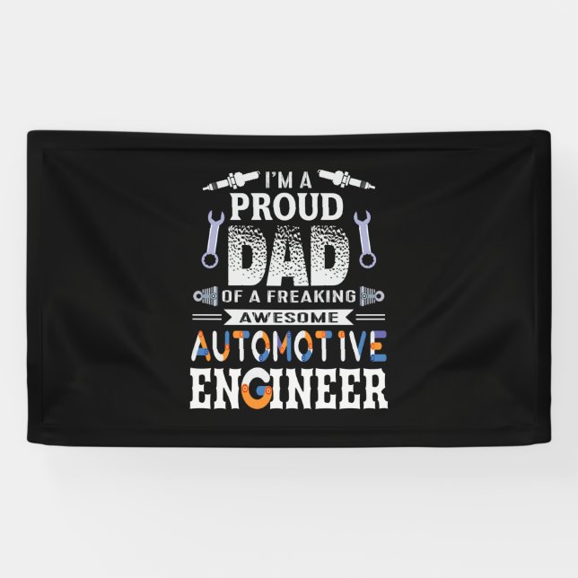 Vater eines Fahrzeugingenieurs Banner (Horizontal)
