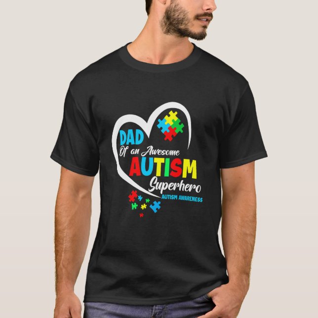 Vater eines großartigen Autismus-Superhelden T-Shirt (Vorderseite)