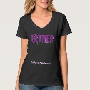 Vater eines Kriegers Epilepsie Vater Lila Band T-Shirt