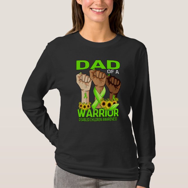 Vater eines Kriegers Mit Behinderung Kinder T-Shirt (Vorderseite)