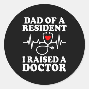 Vater eines Residents Match Day Residency Med Schu Runder Aufkleber