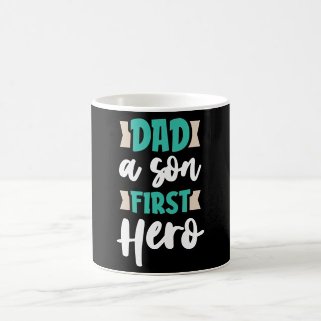 Vater eines Sohnes First Hero Kaffeetasse (Mittel)
