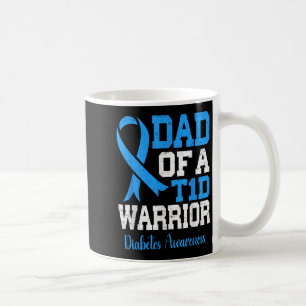 Vater eines T1d-Kriegers Diabetes Awareness Blue R Kaffeetasse