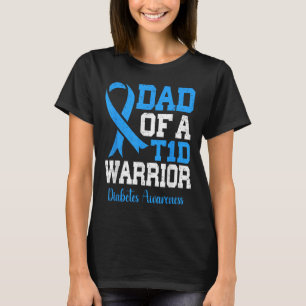 Vater eines T1d-Kriegers Diabetes Awareness Blue R T-Shirt