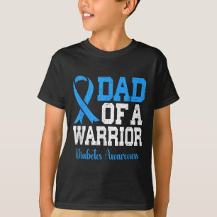 Vater eines T1d-Kriegers Diabetes Awareness Blue R T-Shirt