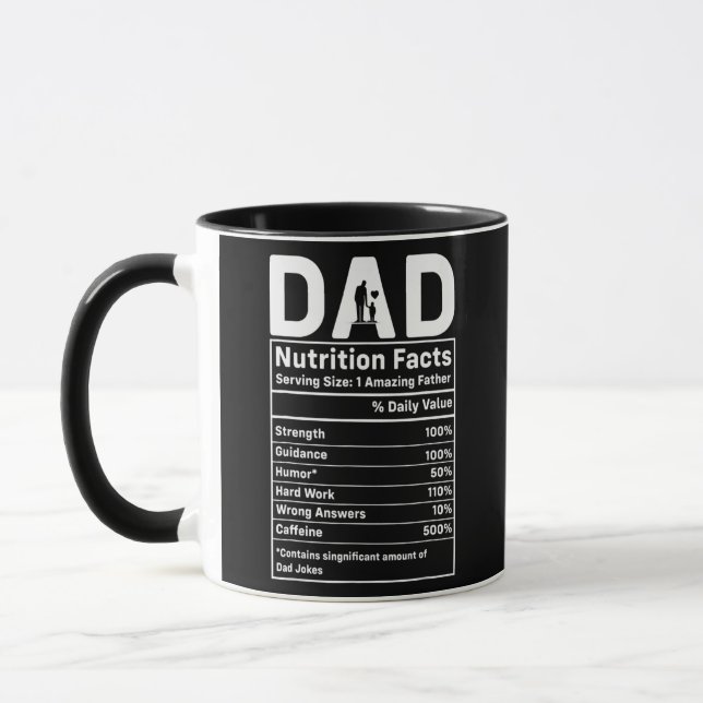 Vater Ernährung Fakten für Vater Vater in Vätern T Tasse (Links)