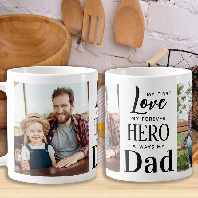 Vater Erste Liebe Forever Hero Personalisiert 2 Fo Kaffeetasse (Von Creator hochgeladen)