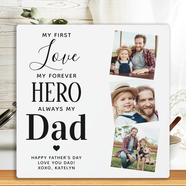 Vater Erste Liebe Forever Hero Personalisiert 3 Fo Fotoplatte (Von Creator hochgeladen)