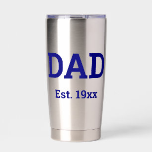 Vater Est. 19xx Navy Blue Text Template Thermobecher