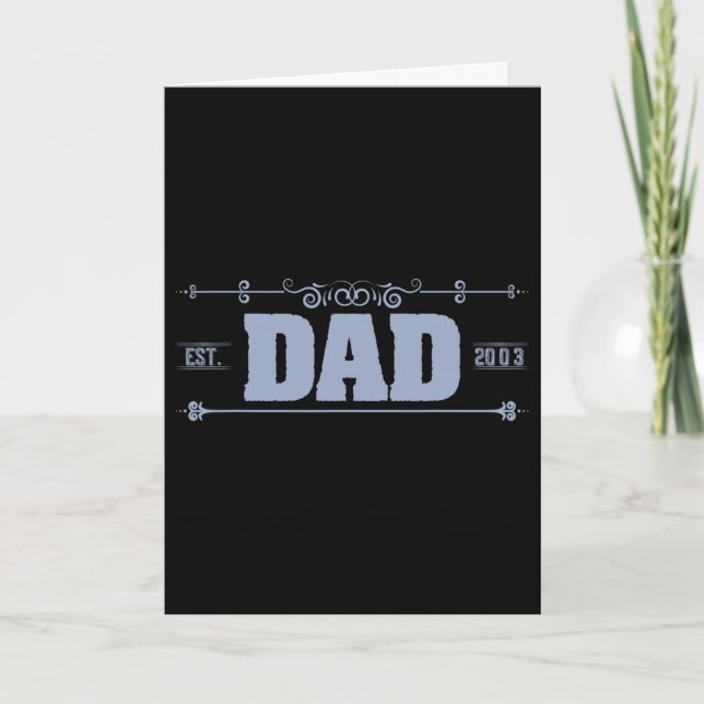 Vater Est. 2003 Daddy Vatertag  Karte (Vorderseite)