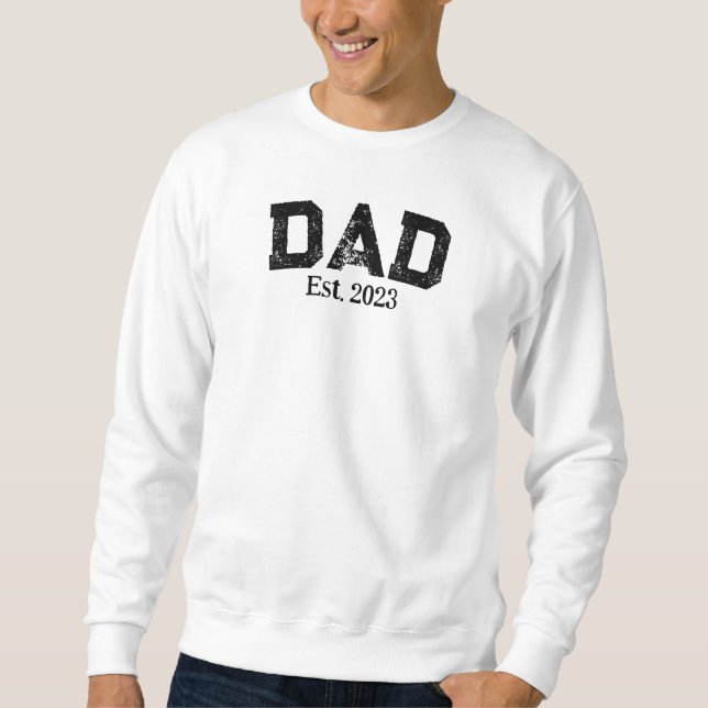 Vater Est. 2023 Personalisiertes Sweatshirt (Vorderseite)
