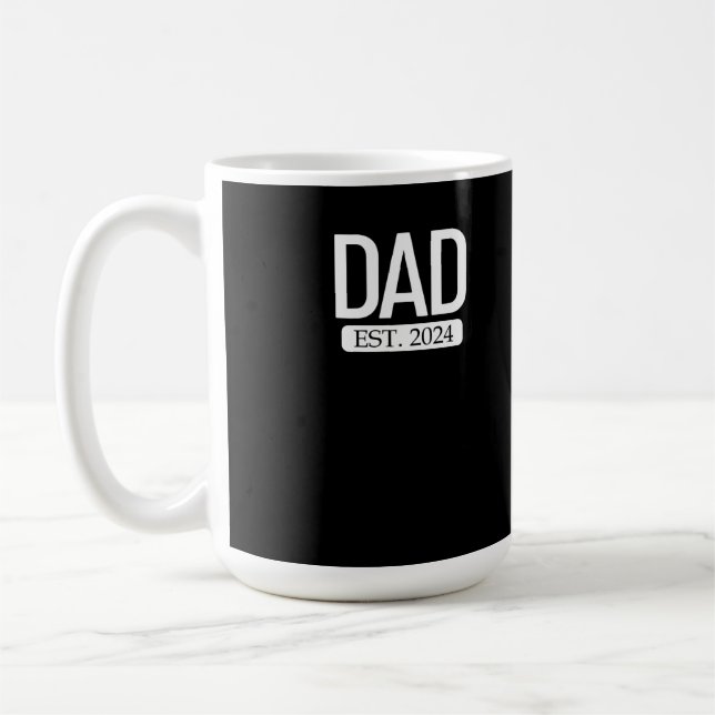 Vater Est. 2024 Schwangere Ehefrau Neuer Vatertag  Kaffeetasse (Links)