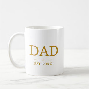 Vater Est. Datum mit Kindernamen Gold-Script Kaffeetasse