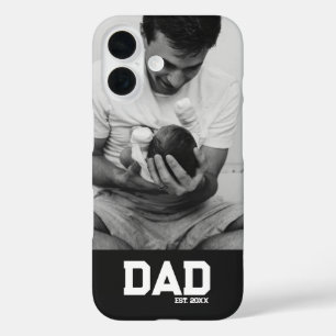 Vater Est Foto Schwarz & Weiß Jahr Vatertag iPhone 16 Hülle