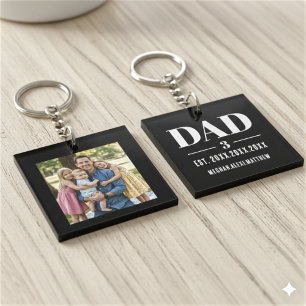 Vater Est. Jahr Name Zahl Fett Schrift Foto Schlüsselanhänger