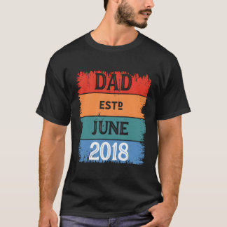 Vater Est Jun 2018 Proud Papa Opa Best Daddy Leg T-Shirt