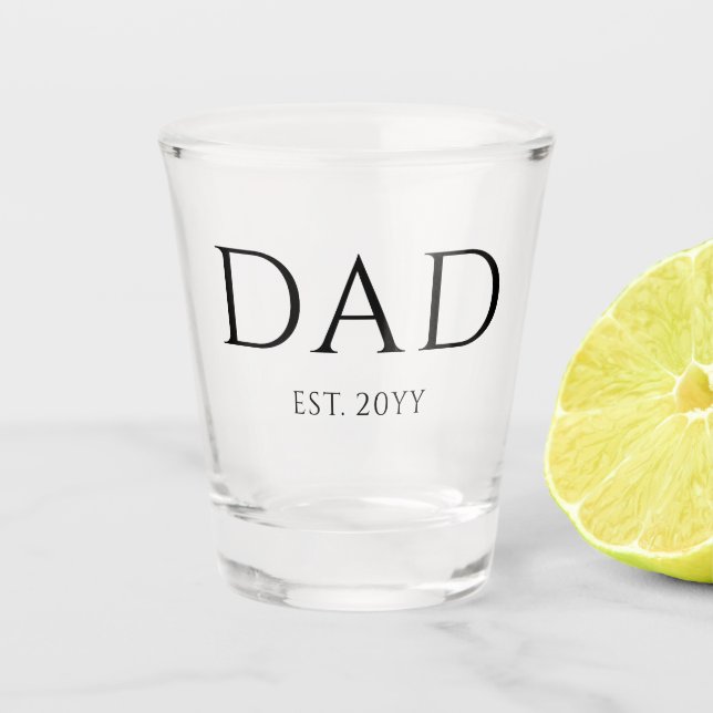 Vater Est Modern New Daddy zum Vater geworben Schnapsglas (Vorderseite)