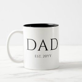 Vater Est Modern New Daddy zum Vater geworben Zweifarbige Tasse