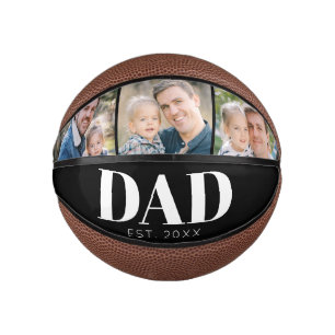 Vater etabliert 3 Foto Vatertag anpassbar Mini Basketball