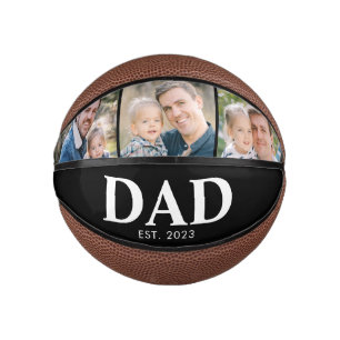 Vater etabliert 3 Foto Vatertag anpassbar Mini Basketball