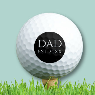 Vater etabliert schlichtes Schwarz Golfball