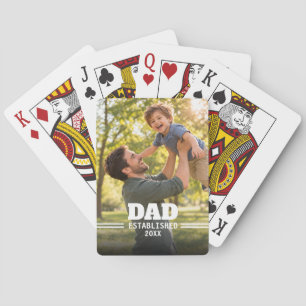 Vater etabliert Vater-Kind-Foto-Geschenk Spielkarten