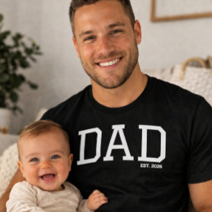 Vater etablierte anpassbares Jahr Vatertag T-Shirt
