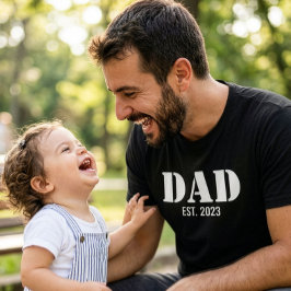 Vater etablierte einfache weiße Typografie Schwarz T-Shirt